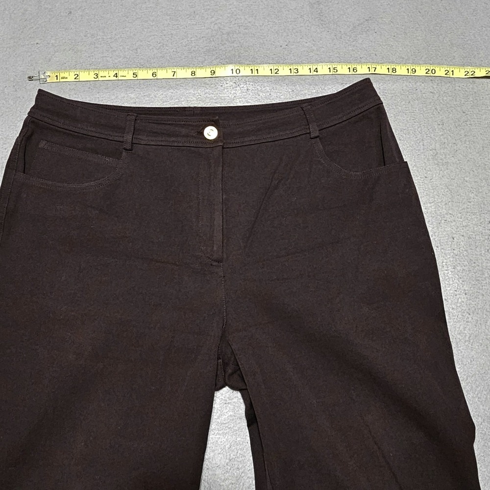 St. John Capri Trouser Pant Women's Size‎ 12 Brown 5 Pocket Casual USA MADE FLAW - Picture 5 of 10